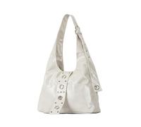 Borsa a tracolla da donna in pelle con rivetti retrò, stile punk, borsa a tracolla da motociclista, grande capacità, borsa tote Spicy Girl(White)