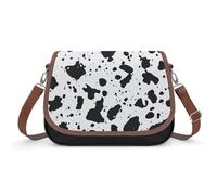 Borsa a tracolla da donna in pelle con stampa animalier dalmata