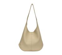 Borsa a tracolla da donna in pelle, grande borsa a mano con pochette a mezzaluna per shopping e uso quotidiano, bianco, Mittelgroße