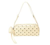 Borsa a tracolla da donna in pelle PU a pois grande capacità elegante design a pois borse ascelle tracolla regolabile borse casual Boston borse da viaggio Incontri Borsa per lo shopping, Beige