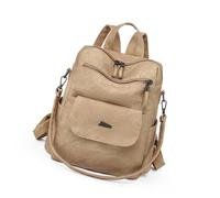 Borsa a tracolla da donna in pelle PU borsa per la spesa alla moda borsa multiuso da donna grande zaino da viaggio, Kaki, Bohemian