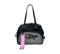 Borsa a tracolla da donna in pelle PU con fiocchi adorabili Itabag stile giapponese borsa a tracolla per display pin donna tracolla in pelle PU Messenger Itabag Lovely Bow Crossbody, Nero , One Size