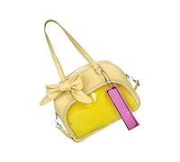 Borsa a tracolla da donna in pelle PU con fiocchi adorabili Itabag stile giapponese borsa a tracolla per display pin donna tracolla in pelle PU Messenger Itabag Lovely Bow Crossbody, Giallo, One Size