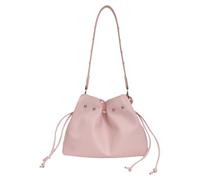 Borsa a tracolla da donna in pelle PU con tracolla regolabile con coulisse, borsa a secchiello per viaggi, shopping, lavoro, uso quotidiano, rosa, 9.06 x 7.09 x 3.54 inches