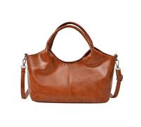 Borsa a tracolla da donna in pelle PU, leggera e portatile, borsa a tracolla tinta unita con tasca interna per regalo, pendolarismo, vita quotidiana, tempo libero, adatta, marrone, 360 x 160 x 110 mm