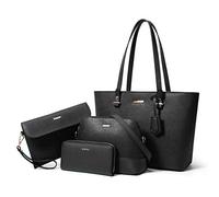 Borsa a tracolla da donna in pelle sintetica con manico superiore, 4 pezzi