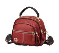 Borsa a tracolla da donna in pelle sintetica grande capacità borsa a mano con scomparti elegante borsa da viaggio per ragazze borsa da viaggio alla moda leggera per il lavoro scuola shopping o, rosso