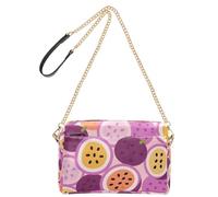 Borsa a tracolla da donna in pelle vegana con frutto della passione carino, stile cartone animato, borsa casual per tutti i giorni, impermeabile, borsa a mano