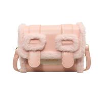 Borsa a tracolla da donna in peluche versatile morbida e confortevole borse a tracolla interni spaziosi adatti per tutti i giorni, Confezione rosa, Medium