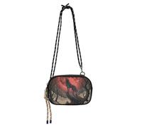 Borsa a tracolla da donna in stile gotico con lupo e luna di sangue, alla moda, con scomparti per carte di credito, borsa a tracolla