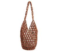 Borsa a tracolla da donna in tessuto con perline, borsa a secchiello da spiaggia di grande capacità, borse ascellari per viaggi, shopping, lavoro, appuntamenti, uso quotidiano, Caff, 9.84x7.09x14.17