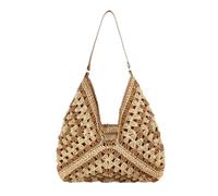 Borsa a tracolla da donna in tessuto - Tote con impugnatura superiore ad alta capacità, paglia retrò per spiaggia estiva | Borsa tote per avambraccio alla, fiera in stile bohémien per donne