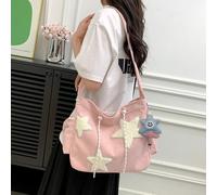 Borsa a tracolla da donna in velluto a coste con motivo a stella, borsa casual da donna, borsa a tracolla di grande capacità, borsa da viaggio per ragazza