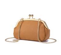 Borsa a tracolla da donna in vera pelle, con catena, borsa da sera | vera pelle, tracolla dorata rimovibile, può essere una borsa a tracolla classica con chiusura a bacio