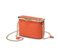 Borsa a tracolla da donna in vera pelle con catena Kiss Lock. Spaziosa borsa a tracolla singola casual multiuso for tutti i giorni