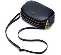 Borsa a tracolla da donna in vera pelle con tre cerniere semplice piccola ragazza cellulare con tracolla rimovibile regolabile morbida durevole vera borsa di lusso grande fidanzata