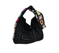 Borsa a tracolla da donna lavorata a maglia Borsa a mano da spiaggia Borsa a tracolla con fiori colorati Scava fuori la borsa a tracolla con fiori colorati per le vacanze all ' uncinetto per le donne