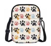 Borsa a tracolla da donna, mini portafoglio con cerniera e tracolla regolabile (formule, forme, teoria, lezione di matematica, parola), Modello di zampa di cane, Taglia unica