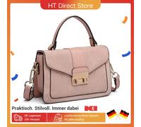 Borsa a tracolla da donna Miss Lulu borsa a tracolla con patta Vintage in pelle sintetica media e pelle scamosciata ovale in metallo decorato Grigio