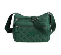 Borsa a tracolla da donna, multi tasca, casual, borsa a tracolla, borsa messenger, borsa per uso quotidiano, borsa da viaggio per il pranzo con tracolla, Verde, Taglia unica