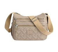 Borsa a tracolla da donna, multi tasca, casual, borsa a tracolla, borsa messenger, borsa per uso quotidiano, borsa da viaggio per il pranzo con tracolla, cachi, Taglia unica