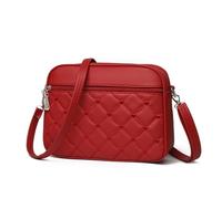 Borsa a tracolla da donna multistrato pratica rombo borsa a spalla singola borsa madre di mezza età, Rosso giuggiolo