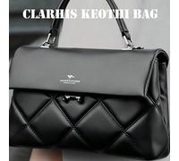 Borsa a tracolla da donna, nuovo design, adatta a donne di mezza età, grande capacità, può essere indossata come borsa a tracolla o a spalla, in materiale PU nero tinta unita. Caratteristiche: patta c