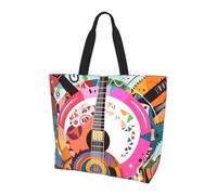 Borsa a tracolla da donna per chitarra, borsa per la spesa, colorata, impermeabile, grande borsa con tasca interna, per lavoro, viaggi, scuola