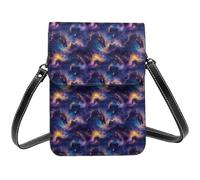 Borsa a tracolla da donna, piccola borsa a tracolla in pelle con stampa di drago e stella, piccola borsa a tracolla per telefono cellulare