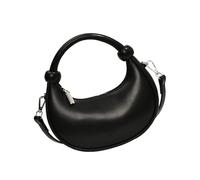 Borsa a tracolla da donna Piccola borsa a tracolla in pelle PU Mezza luna Stile coreano Messaggeri Shopping Incontri Donne Spalla Mezza Luna Semplice Crossbody Messenger in pelle PU, Nero , One Size