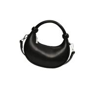 Borsa a tracolla da donna Piccola borsa a tracolla in pelle PU Mezza luna Stile coreano Messaggeri Shopping Incontri Borsa a tracolla in pelle PU per donna Borsa a tracolla piccola mezza luna, Nero