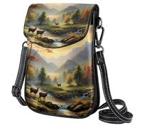 Borsa a tracolla da donna piccola borsa per telefono leggera da viaggio borsa a tracolla con tracolla regolabile - Cervo sotto il tramonto