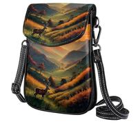 Borsa a tracolla da donna piccola borsa per telefono leggera da viaggio borsa a tracolla con tracolla regolabile - Cervo sotto il tramonto
