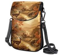 Borsa a tracolla da donna piccola borsa per telefono leggera da viaggio borsa a tracolla con tracolla regolabile - Cervo sotto il tramonto