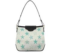 Borsa a tracolla da donna, pochette tote con cinghie rimovibili per infermiere, viaggi, lavoro, carino estate turchese stelle marine bianco
