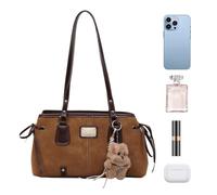 Borsa a tracolla da donna retrò in pelle PU ascellare Tote con ciondolo | Borsa a tracolla alla moda per lavoro, scuola, shopping, pendolarismo, viaggi, fine settimana, gite, donne e ragazze