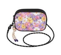 Borsa a tracolla da donna retrò margherita pastello piccola borsa a tracolla per telefono cellulare con tracolla regolabile casual borsa a tracolla da donna