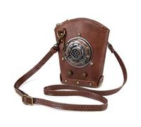 Borsa a tracolla da donna, stile punk, in pelle, vintage, con tracolla regolabile, per viaggi, shopping e uso quotidiano