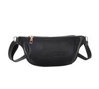 Borsa a tracolla da donna tinta unita borsa a tracolla leggera semplice marsupio grande valigetta, Nero , Etichettalia unica