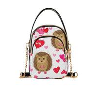 Borsa a tracolla da donna trapuntata borsa per telefono piccola borsa a catena animale floreale cerniera signora borsa a tracolla carino cartone animato riccio cuore palloncino