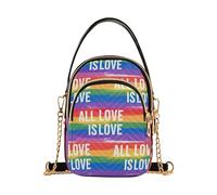 Borsa a tracolla da donna trapuntata con tracolla a catena portafoglio borsa per telefono carino animale designer borsa a tracolla San Valentino stampe arcobaleno
