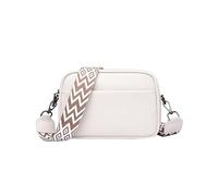 Borsa a tracolla da donna, versatile, casual, piccola, in tessuto, con tracolla, sette borse messenger, bianco, Etichettalia unica