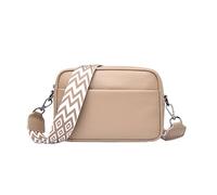 Borsa a tracolla da donna, versatile, casual, piccola, in tessuto, con tracolla, sette borse messenger, cachi, Etichettalia unica