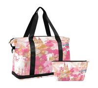 Borsa a tracolla da favola con cerniera oro rosa Borsa da notte a mano e bagaglio con borsa per cosmetici da viaggio pieghevole, castello da favola in oro rosa, 1 taglia, Castello da favola in oro