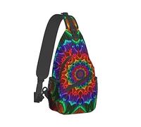 Borsa a tracolla da palestra per uomo e donna Borsa da escursionismo all'aperto, Tie Dye Classic Mandala Kaleidoscope Art Sling Zaino Zaino per attività all'aperto Corsa Arrampicata Pratiche borse