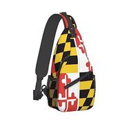 Borsa a tracolla da palestra per uomo e donna, borsa da trekking all'aperto, zaino a tracolla artistica con bandiera dello stato del Maryland per attività all'aperto, corsa, arrampicata, comode bors