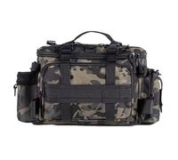 Borsa a tracolla da pesca, borsa a tracolla per esterni, borsa da pesca a tracolla, borsa organizer da pesca con più strati per ami | perline, canne da pesca e pesi, esche, Nero , Refer to