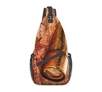 Borsa a tracolla da sci invernale marrone antico Borsa a tracolla da uomo sul petto, leggera, per escursioni e viaggi