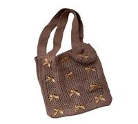 Borsa a tracolla da spiaggia con fiocchi alla con borse sotto le ascelle capacità lavorate a maglia a rete cava Borsa da festa per un look elegante Borsa con fiocchi eleganti