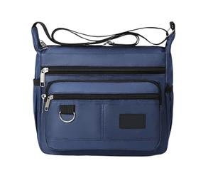 Borsa a tracolla da uomo - 22,9 cm, borsa a tracolla da uomo, borsa a tracolla da viaggio, casual messenger | materiale poliestere, design spazioso, ombrello e organizer, Blu, Fare riferimento alla